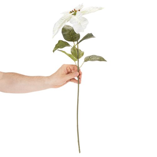 Keinotekoinen valkoinen joulutähti, suuri kukkiva oksakoriste, 65 cm, 2 kpl | Floristik24.fi