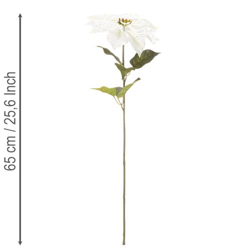 Keinotekoinen valkoinen joulutähti, suuri kukkiva oksakoriste, 65 cm, 2 kpl | Floristik24.fi