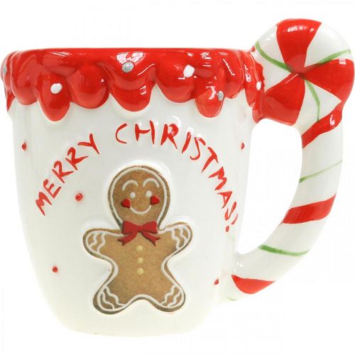 kohteita Joulukuppi Merry Christmas valkoinen keraaminen H10,5cm