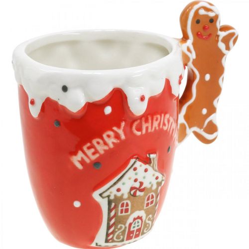 kohteita Joulukuppi Merry Christmas punainen keraaminen K10,5cm