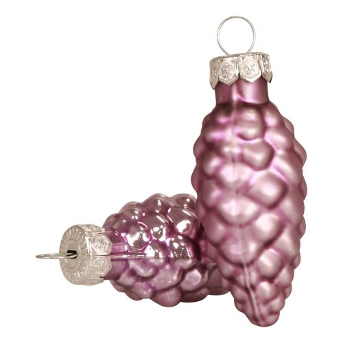 Floristik24 Joulukartioita lasi purppura lasikartioita Joulu 6,5cm 10 kpl