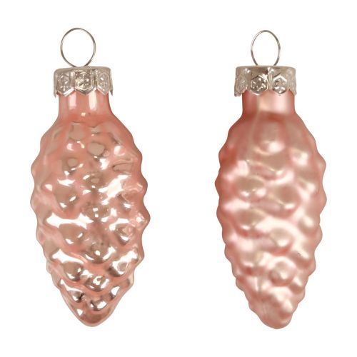 Joulukartio lasi Pinkki lasikartio Joulu 6,5cm 10p