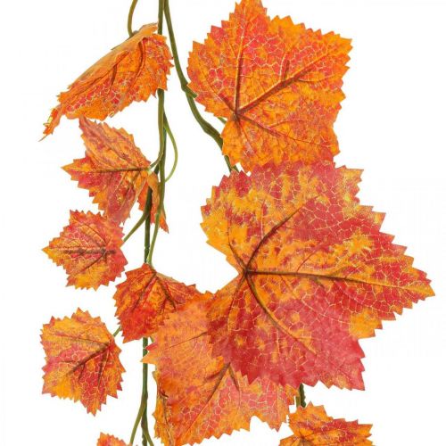 Viiniköynnöksen lehdet seppeleen lehdet seppele punainen oranssi syksy L210cm