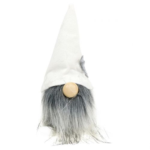 Floristik24 Joulutontut partalla valkoinen, harmaa 12cm 4 kpl
