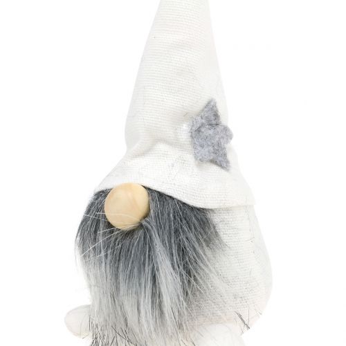 kohteita Joulutontut partalla valkoinen, harmaa 12cm 4 kpl