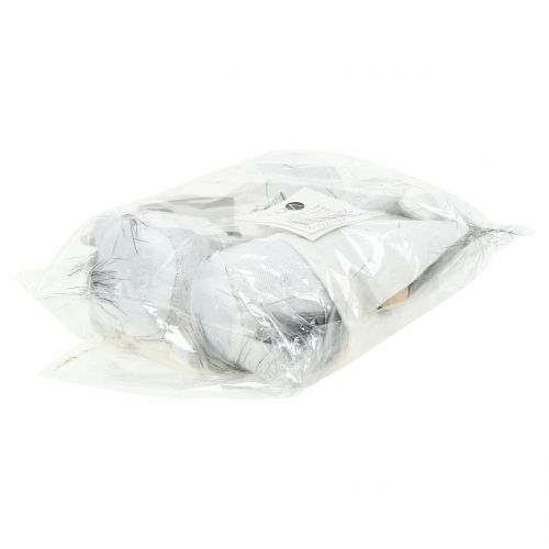 kohteita Joulutontut partalla valkoinen, harmaa 12cm 4 kpl