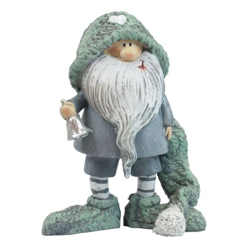 Floristik24 Gnome Joulutonttu koristefiguuri harmaanvihreä 10,5×7×14cm