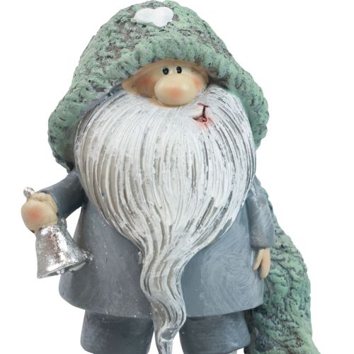 Floristik24 Gnome Joulutonttu koristefiguuri harmaanvihreä 10,5×7×14cm