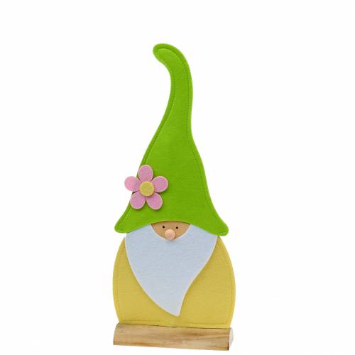 Gnome-kääpiö seisoo huopana vihreänä, näyteikkunakoriste 22cm x 6cm K51cm