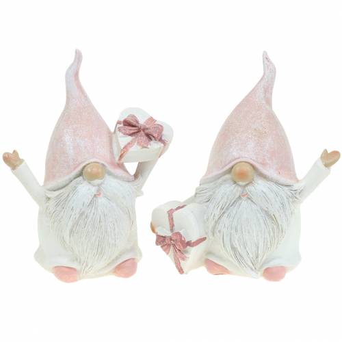 Floristik24 Joulukoristeita gnome pinkki / valkoinen 11,5cm 2kpl