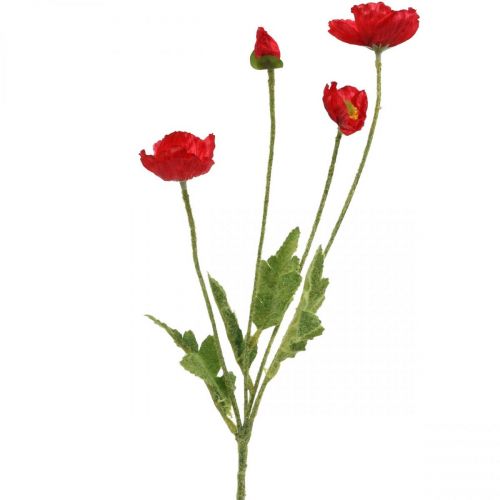 Tekounikon punainen kukka, jossa 4 unikon kukkaa H60cm