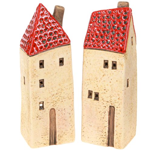 Lyhty Adventti Keraaminen Talo Syyskoriste K18/18.5cm 2 kpl