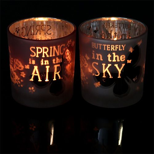 Floristik24 Lyhtylasi vaaleanpunainen Ø7.5cm H8cm 4kpl