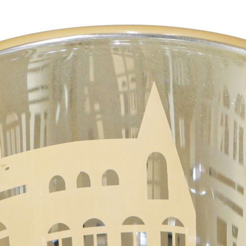 kohteita Lyhty lasi hopea kulta kaupunki siluetti H12,5cm 4 kpl