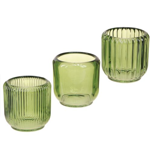 kohteita Lyhty Lasi Kynttilänpidike Retro Vihreä 8cm 6 Kpl