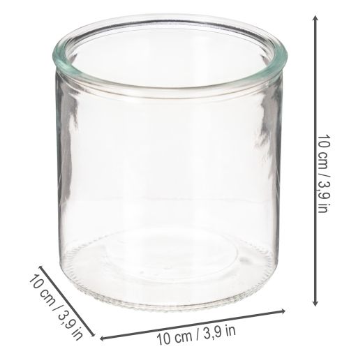 Lasinen lieriömäinen maljakko, läpinäkyvä, monikäyttöinen, 10 cm, 3 kpl | Floristik24.fi