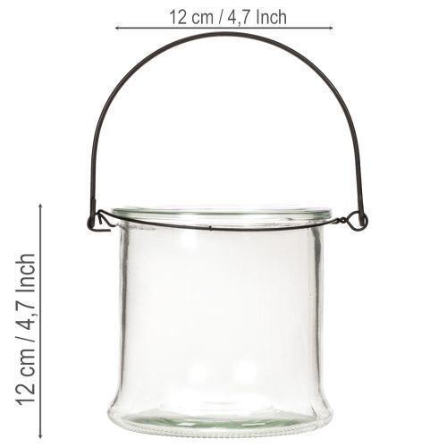 Lasinen riippuvalyhty Ø12cm K12.5cm 2 kpl | Floristik24.fi