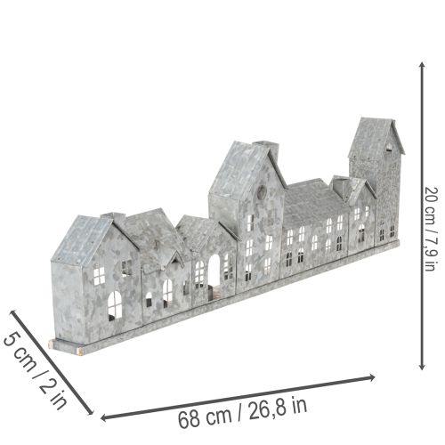 Koristeellinen rivitaloja tuikkukynttilöillä, adventtikoristeet, 68 cm | Floristik24.fi