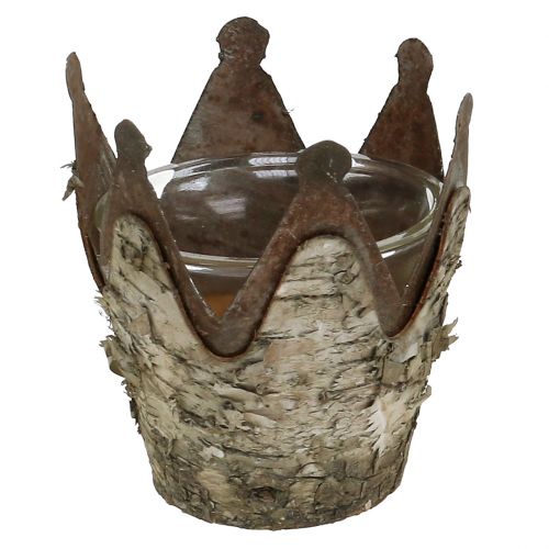 Floristik24 Tuulilampun kruunu koivusta ja metallista Ø7cm K7,5cm 3kpl