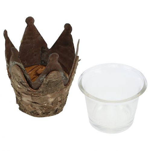 Floristik24 Tuulilampun kruunu koivusta ja metallista Ø7cm K7,5cm 3kpl