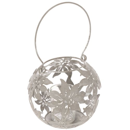 Metallinen riippuvalaisin, tuulivalo, harmaa, Ø14 cm, korkeus 13 cm
