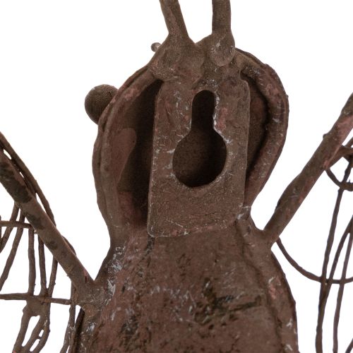 Metallinen lyhty, seinäkoriste, perhonen, ruosteenvärinen viimeistely, 36,5 cm | Floristik24.fi