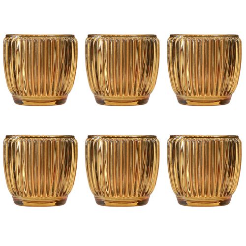 kohteita Lyhty Oranssi kynttilänjalka Lasi Retro Ø7cm K7cm 6 kpl