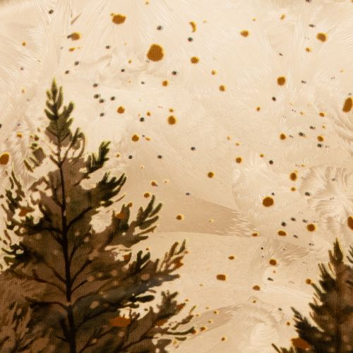 Lasinen tuikkukuppi kuusimetsäaiheella, talvikoriste, 15 cm | Floristik24.fi