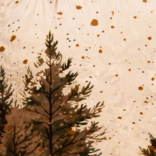Lasinen tuikkukuppi, jossa on talvimetsä lumessa, joulukoriste, 20 cm | Floristik24.fi