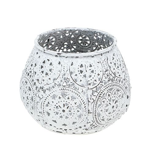 Floristik24 Lyhty valkoinen kuviolla Ø10cm K8cm 1kpl