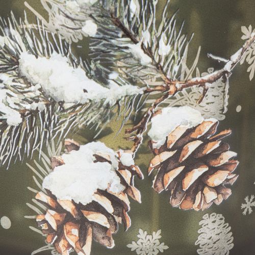 Lasinen tuikkupidike käpyillä ja lumihiutaleilla, 15 cm | Floristik24.fi