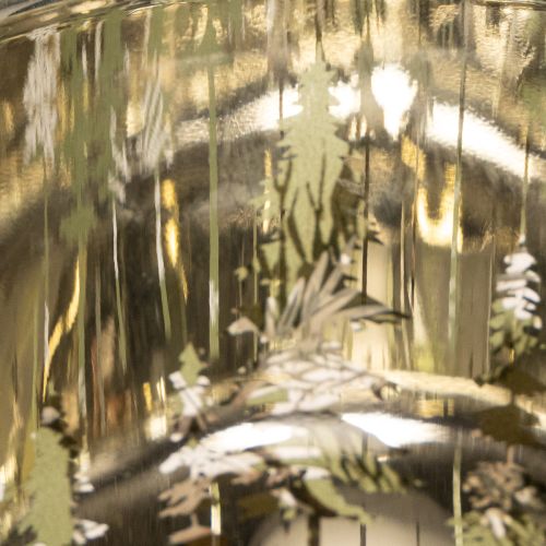 Lasinen tuikkupidike käpyillä ja lumihiutaleilla, 15 cm | Floristik24.fi