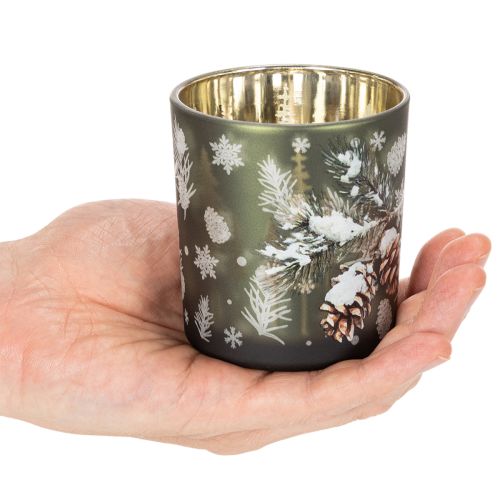Lasinen tuikkupidike talvikuusen oksalla, 8 cm, 2 kpl | Floristik24.fi
