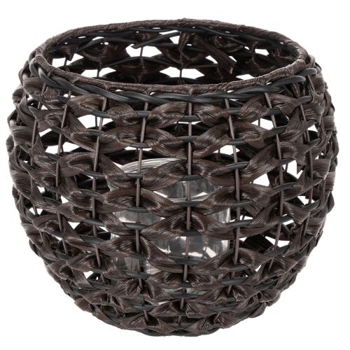 Punottu tuikkukuppi, musta ja ruskea, kesäkoriste, Ø31cm, korkeus 25cm