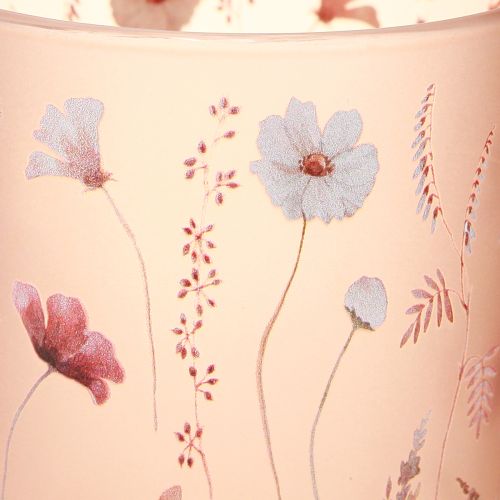 kohteita Koristeellinen lasilyhty kukka-aiheella tyylikkääseen sisustukseen, 12,5 cm, 2 kpl