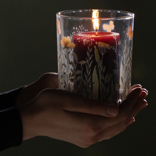 kohteita Koristeellinen lasilyhty perhosniittyaiheella tyylikkääseen sisustukseen, 18 cm, 2 kpl