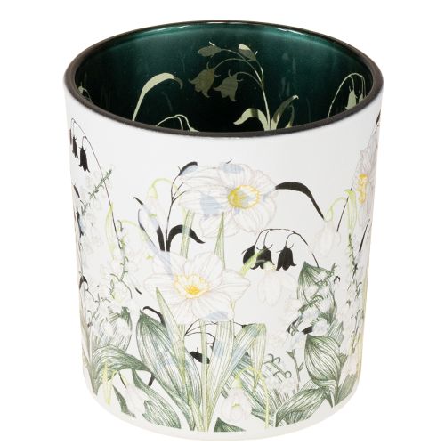 Floristik24 Koristeellinen lasilyhty lehtikuviolla tyylikkäisiin kodin yksityiskohtiin, 8 cm, 4 kpl