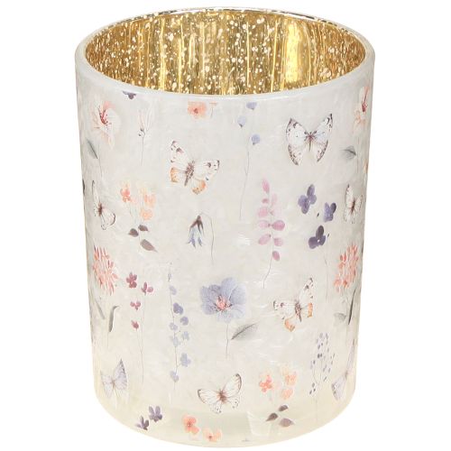 Lasinen tuikkukuppi perhosaiheella viihtyisiin hetkiin, 12,5 cm, 2 kpl