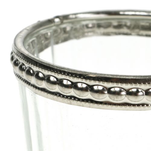 Floristik24 Antiikkilasilasi, metallivanteella Ø6cm H6cm 4kpl