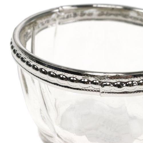 Floristik24 Antiikkilasi, lasinen, metallivanteella Ø7cm H4cm