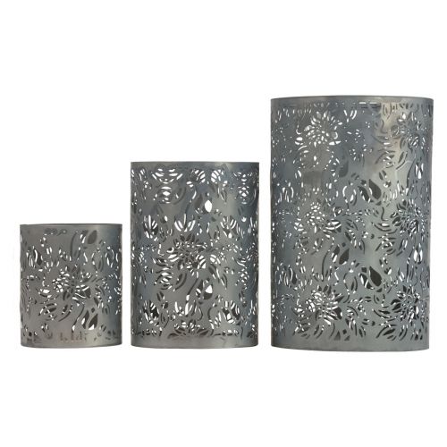 kohteita Lyhtykoriste metalli puutarhanharmaa H10/15/20cm 3 kpl setti