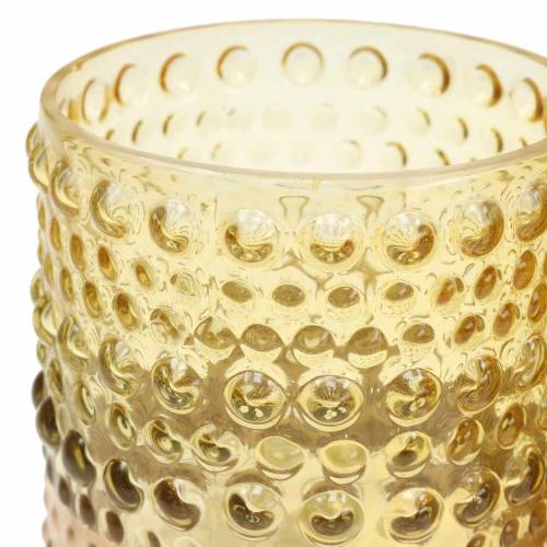 Floristik24 Lyhty lasikeltaista, kultaa Ø8.5cm H8cm 4kpl