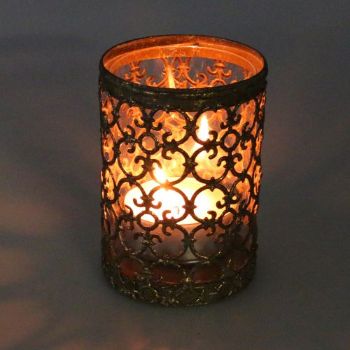 Floristik24 Lyhty antiikkihopea Ø10,5cm K14,5cm 1 kpl