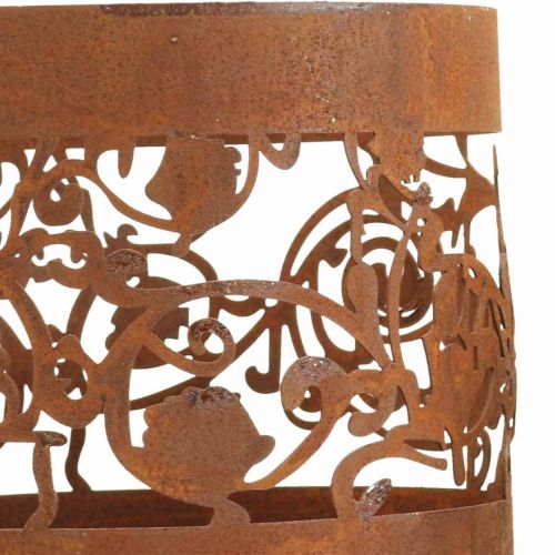 Lyhty metallinen kynttilänjalka patina Ø10/14,5cm 2 kpl setti
