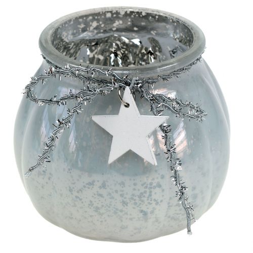 Floristik24 Valkoinen lyhty LED-valolla Ø11cm H10cm