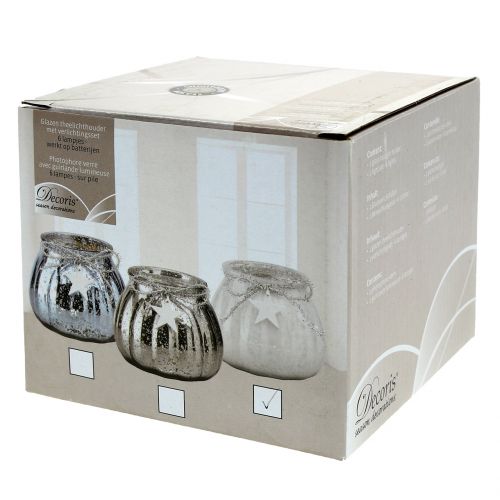 Floristik24 Valkoinen lyhty LED-valolla Ø11cm H10cm