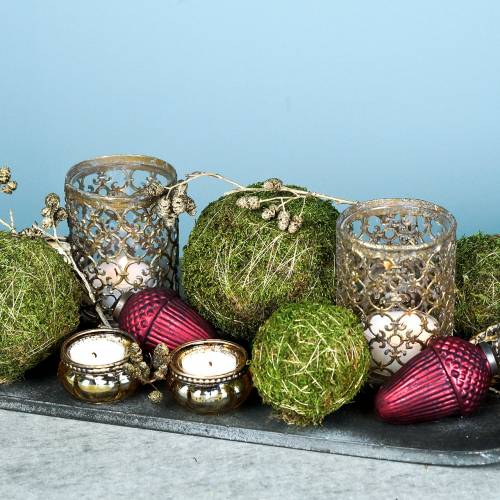 Floristik24 Lyhty kultaa antiikki Ø8cm K11,5cm 1 kpl