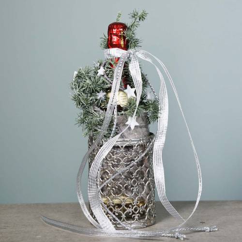 Floristik24 Lyhty antiikkihopea Ø10,5cm K14,5cm 1 kpl