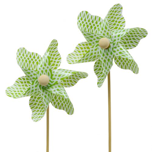 Tuulimylly Mini Vihreä-Valkoinen Ø9cm 12p
