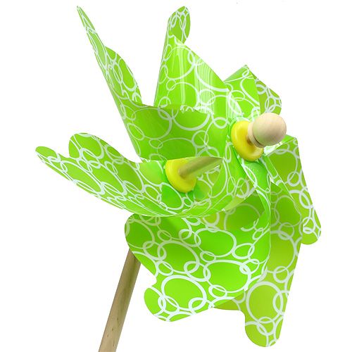 Floristik24 Tuulimylly vihreä kuviolla Ø42cm L110cm